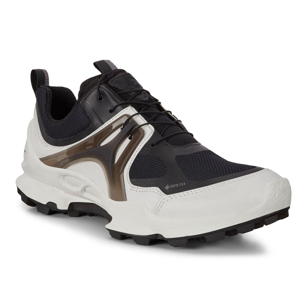 Womens Hiking Shoes - ECCO Biom C-Trail Low Gtx - White/Black - 9165LODRT